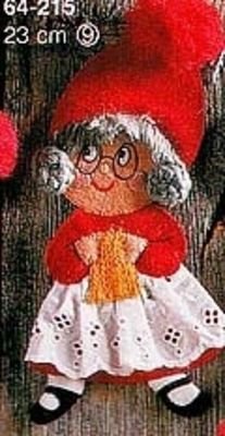 Mnster til filtnisse - Nissemor med strikketj 23 cm