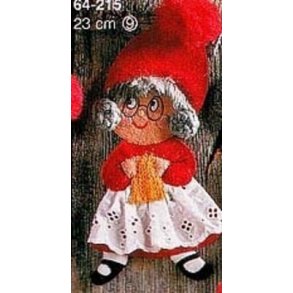 Mnster til filtnisse - Nissemor med strikketj 23 cm
