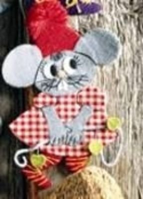 Mnster til filtmus - Mus med grnne hjerter 24 cm