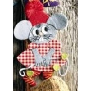 Mnster til filtmus - Mus med grnne hjerter 24 cm
