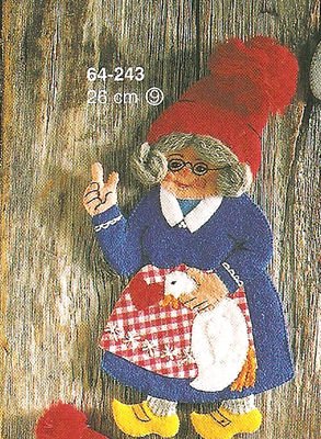 Mnster til filtnisse - Nissemor med gs 26 cm