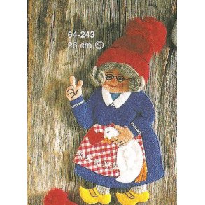 Mnster til filtnisse - Nissemor med gs 26 cm