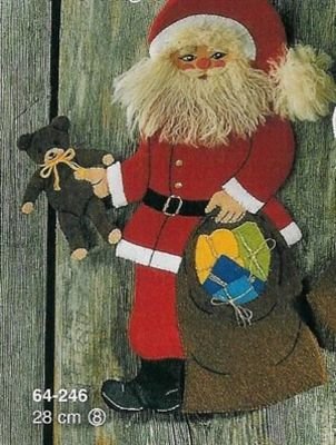 Mnster til filtnisse - Nisse med sk og bamse 28 cm