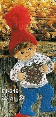 Mnster til filtnisse - Nissedreng med honninghjerte