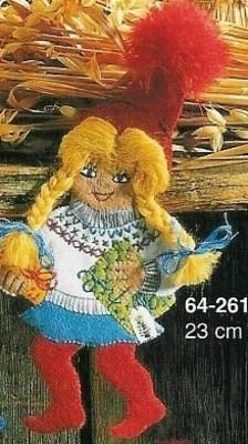 Mnster til filtnisse - Nissepige med pakker