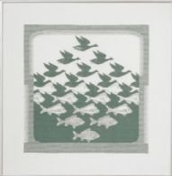 Broderipakning - Escher Fugl og fisk