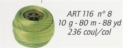 Perlegarn nr. 116/8 - 10 ngler &aacute; 80 meter - valgfri farve