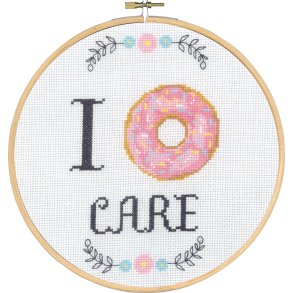 Broderipakning - Billede inkl. syramme - I donut care