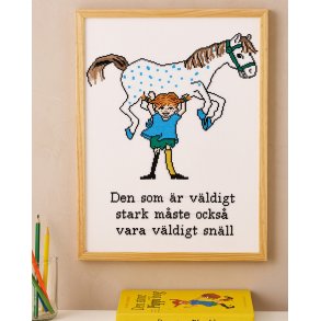 Broderipakning - Billede - Pippi med sin hest
