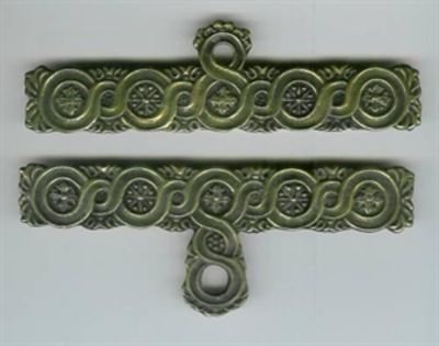 Antik look beslag af messing - Snoet beslag 14 cm