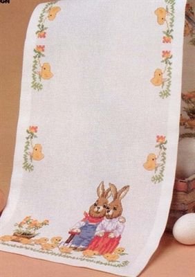 Broderipakning - Pskelber med familien hare