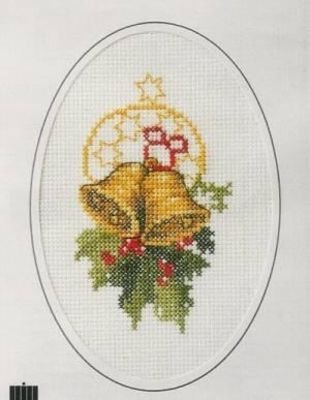 Broderipakning - Julekort med klokker