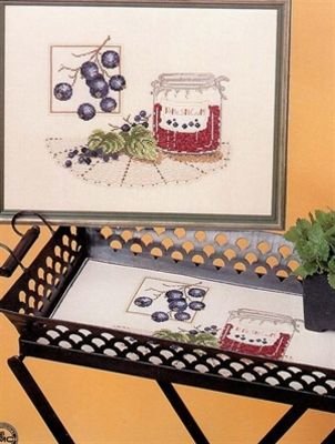 Broderipakning - Bakkebordsserviet med solbr