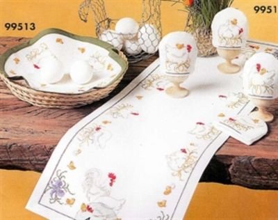 Broderipakning - Pskelber med kyllinger