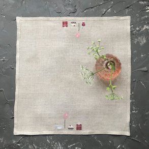 Broderipakning - Dug eller Brdserviet - Fdselsdag med gaver og ballon