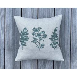 Broderipakning - pude / billede - Herbarium gul, rd el. grn