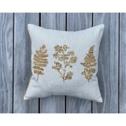 Broderipakning - pude / billede - Herbarium gul, rd el. grn