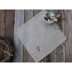 Broderipakning - Pskedug eller brdserviet - Pskeg med hare