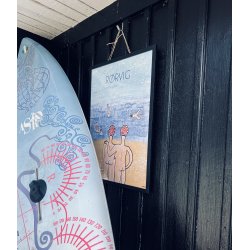 Ramme str. 50 x 70 cm. - Natur / Sort / Hvid