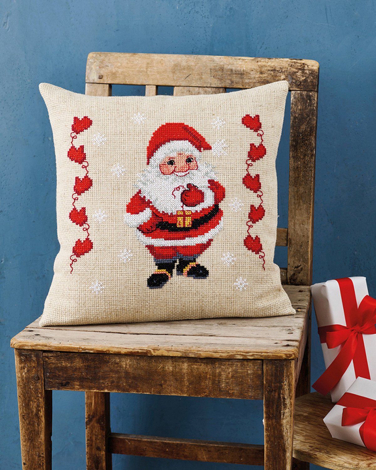 Broderipakning - Pude - Julemand