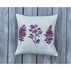 Broderipakning - pude / billede - Herbarium gul, rd el. grn