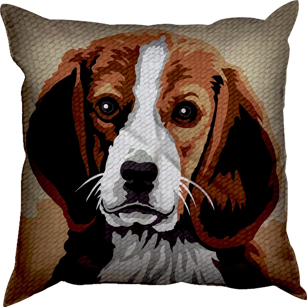 Broderipakning - pude - Beagle