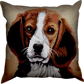 Broderipakning - pude - Beagle