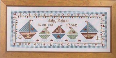 Broderipakning - Sail Away Birth Sampler