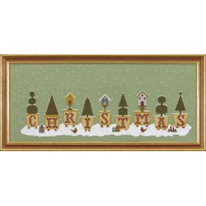 Broderipakning - Juletrer i potte