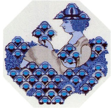 Broderi pakning Bjrn Wiinblad - Pige med blomster