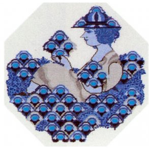 Broderi pakning Bjrn Wiinblad - Pige med blomster