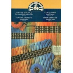 Farvekort med DMC Moulinegarn og Perlegarn med gte garnprver