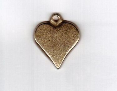 Hjerte i messing til miniklokkestreng - hjde 3 cm