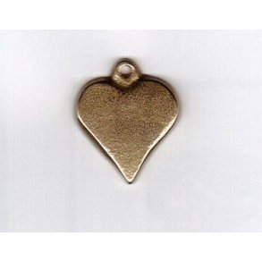 Hjerte i messing til miniklokkestreng - hjde 3 cm
