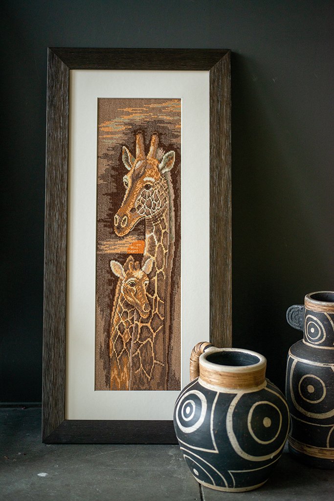 Broderipakning - Billede - Giraf og unge