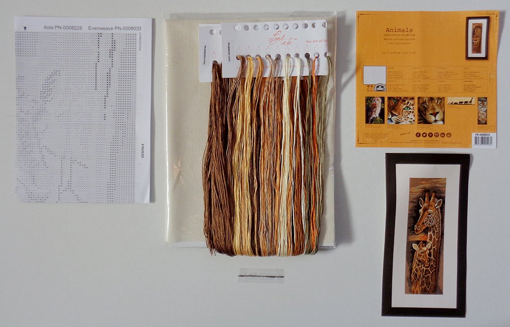 Broderipakning - Billede - Giraf og unge