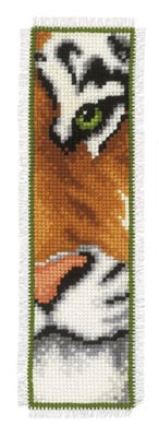 Broderi pakning - Bogmrke med tiger