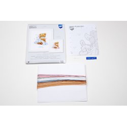 Broderipakning - Fdselsminde - Bamse med tppe