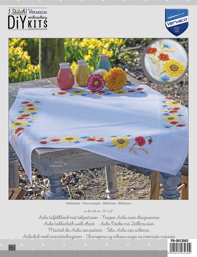 Broderipakning - Dug - Vilde blomster