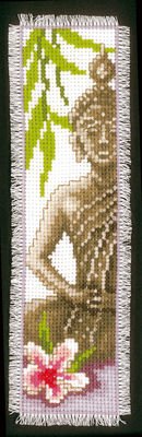 Broderi  - Bogmrke med Budda