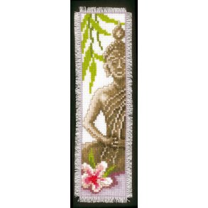 Broderi  - Bogmrke med Budda