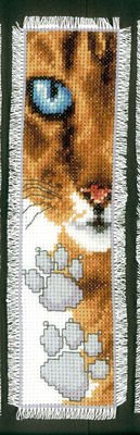 Broderi  - Bogmrke med kat