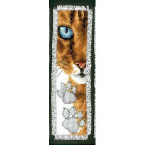 Broderi  - Bogmrke med kat