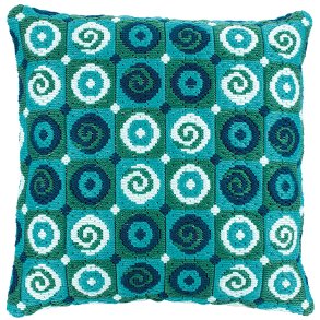 Broderipakning - pude - Swirls