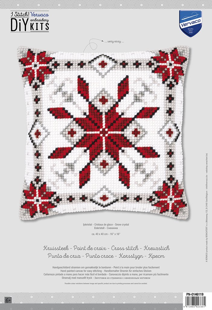 Broderipakning - pude - Snow cristal I