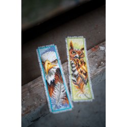 Broderipakning - bogmrker - Ugler 2 stk.