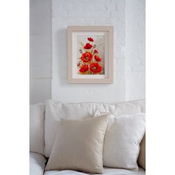 Broderipakning - Billede - Valmuer og hvirvler 