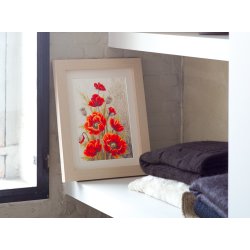 Broderipakning - Billede - Valmuer og hvirvler 