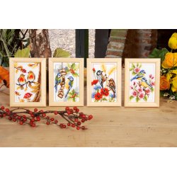 Broderipakning - De 4 rstider med Sm fugle