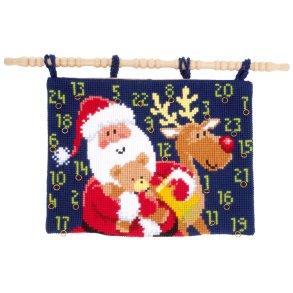 Broderipakning - Adventkalender - Julemand og Rudolf